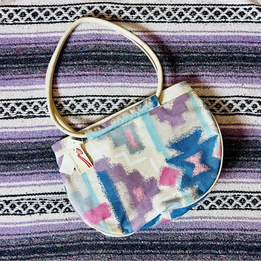DEADSTOCK NWT VTG 1990s Cool Colored Southwest Print Purse